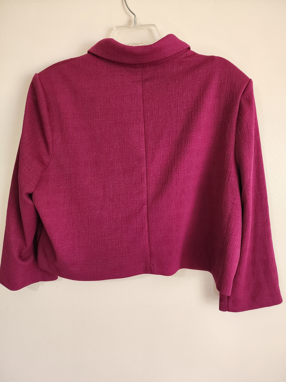 NYC Fuchsia Button-Front Cropped Blazer - Picture 5 of 5
